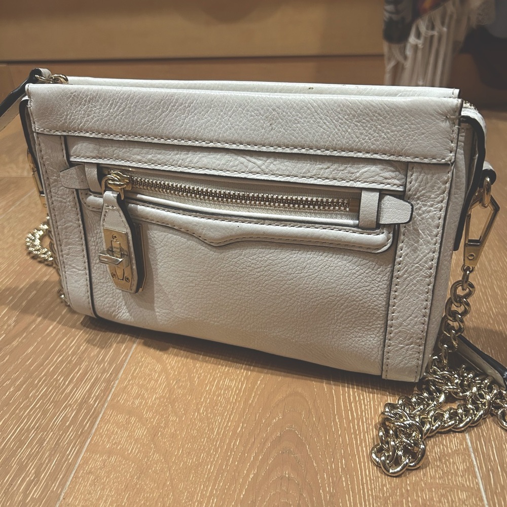 Rebecca Minkoff white leather crossbody bag